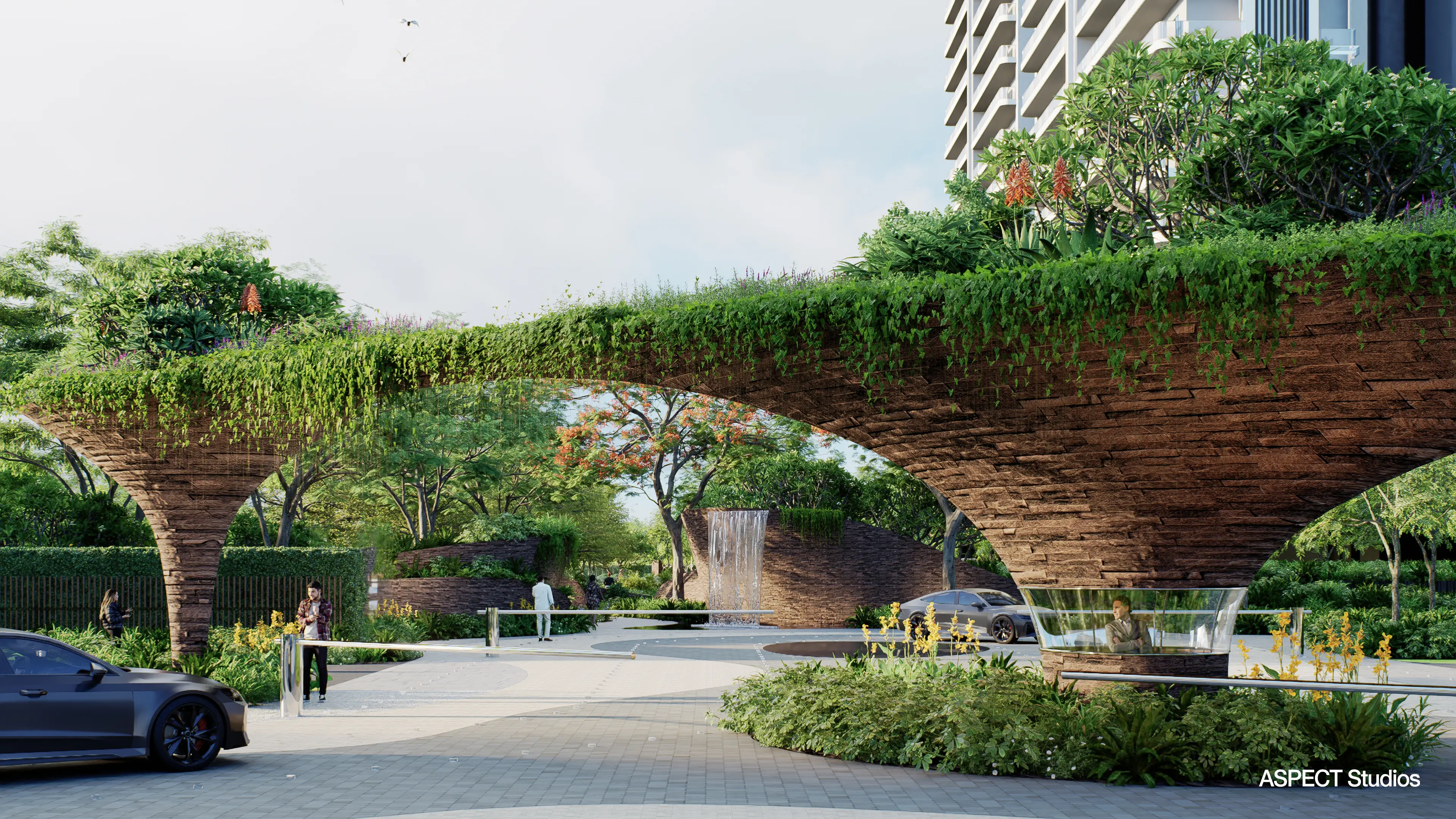 AIPL Riviera — Japanese Miyawaki forest and walkways