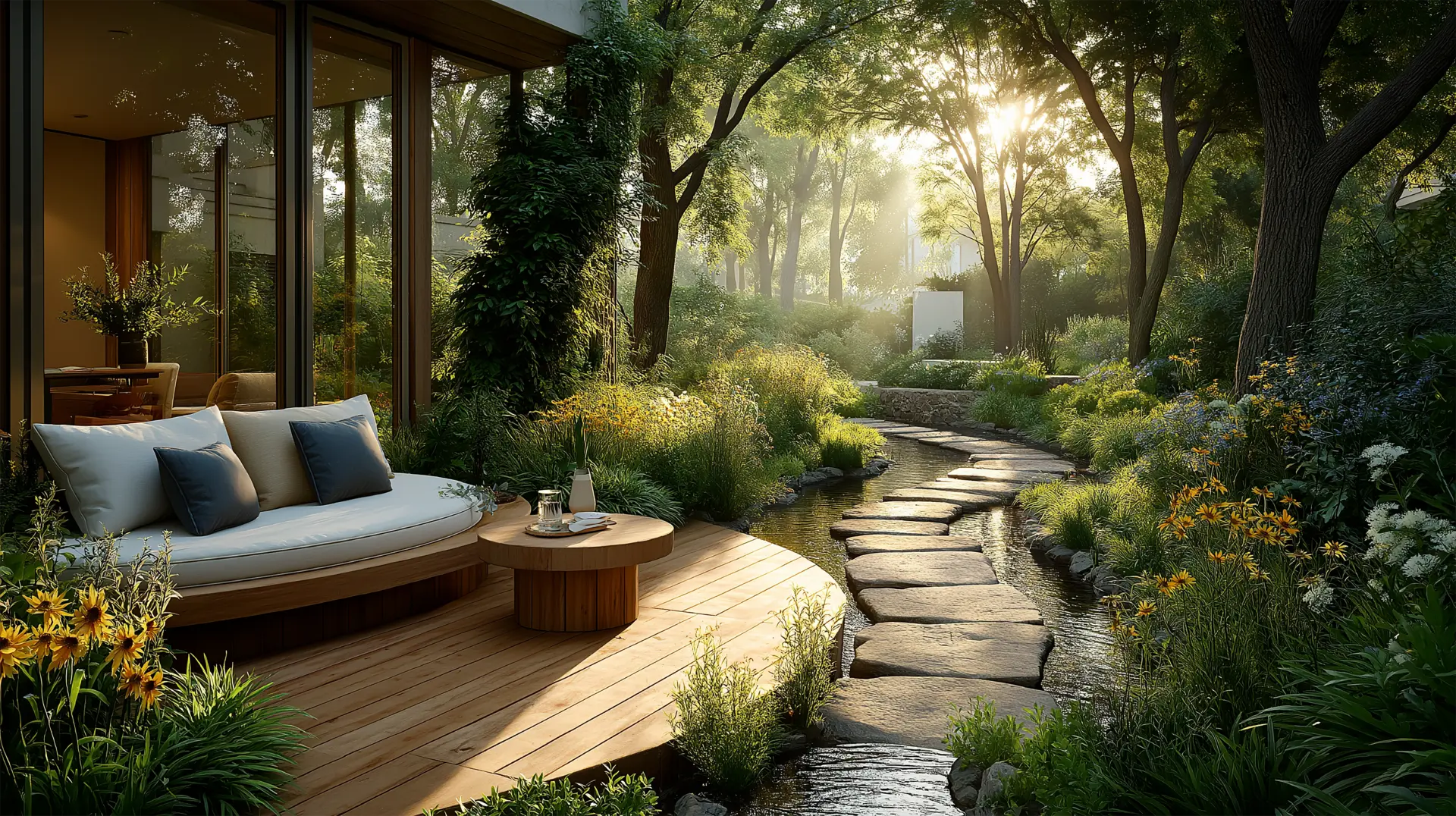 AIPL Riviera — event lawn and sculptural garden