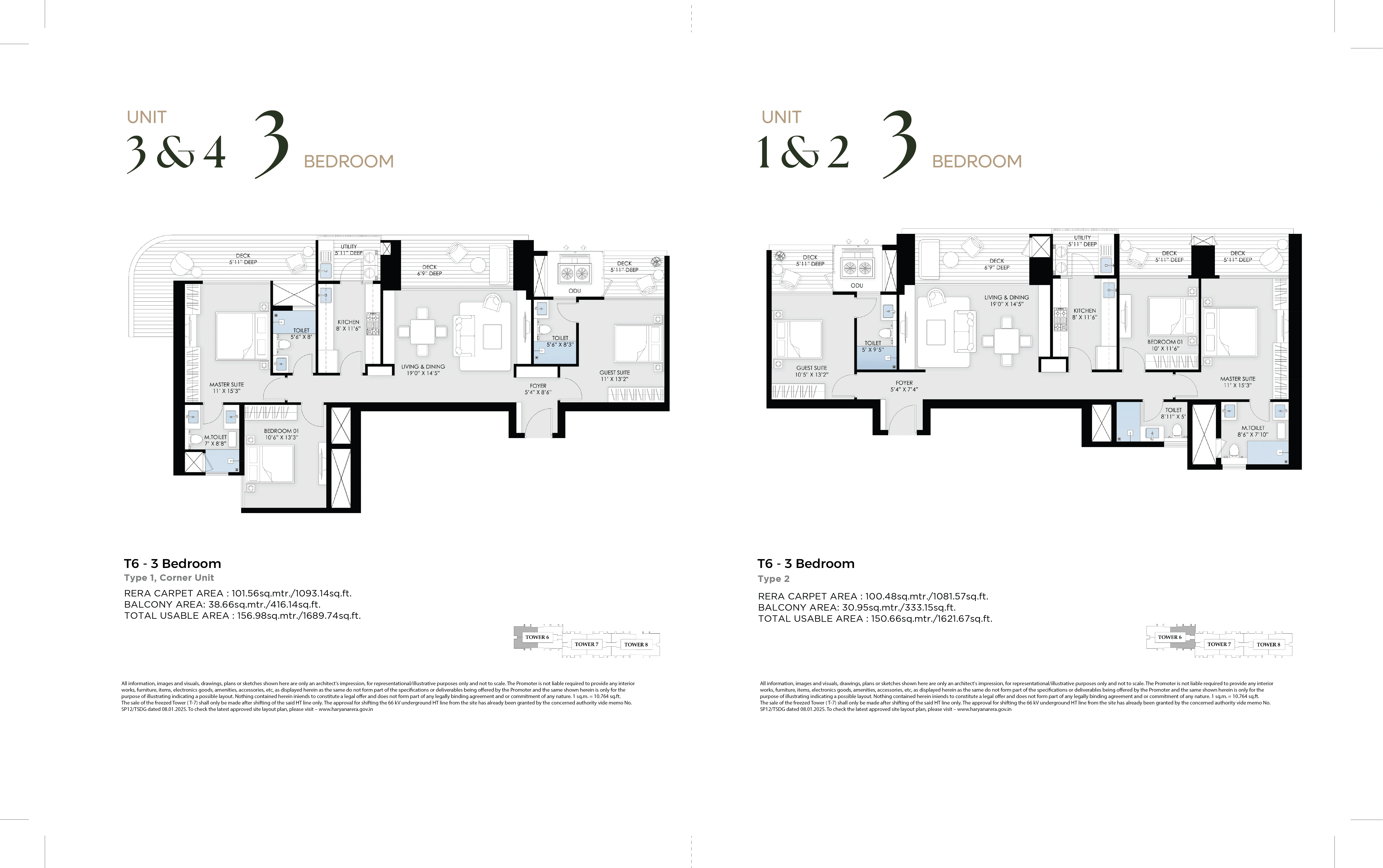 BPTP GAIA Tower 6 Floor Plan — 3 BHK, Sector 102 Gurugram