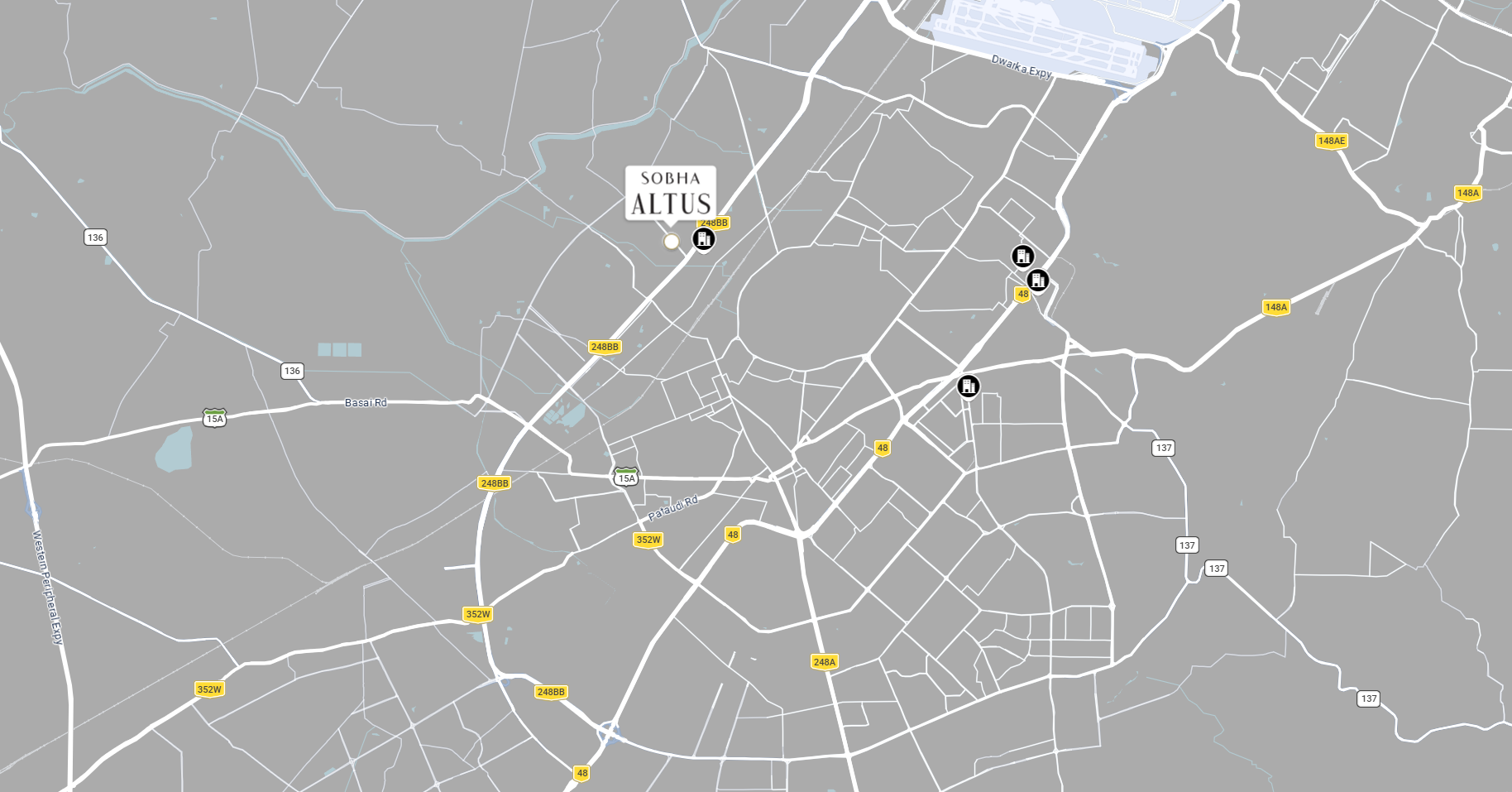 SOBHA Altus location map — Sector 106, Dwarka Expressway