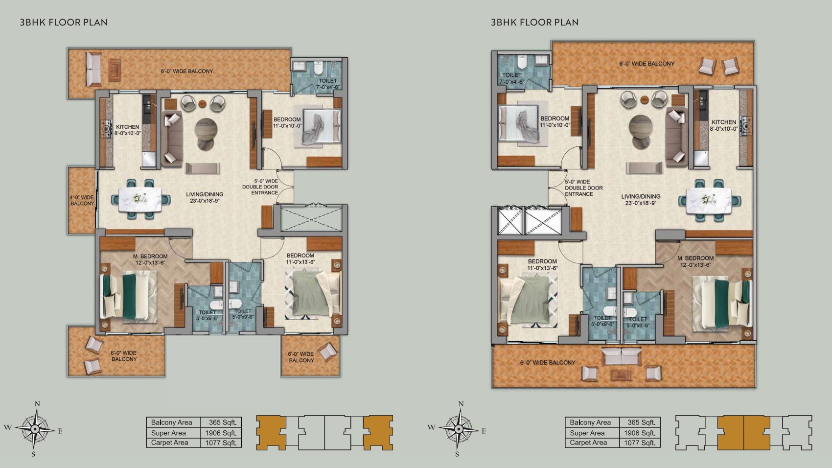 Emperium Titan 3BHK floor plan