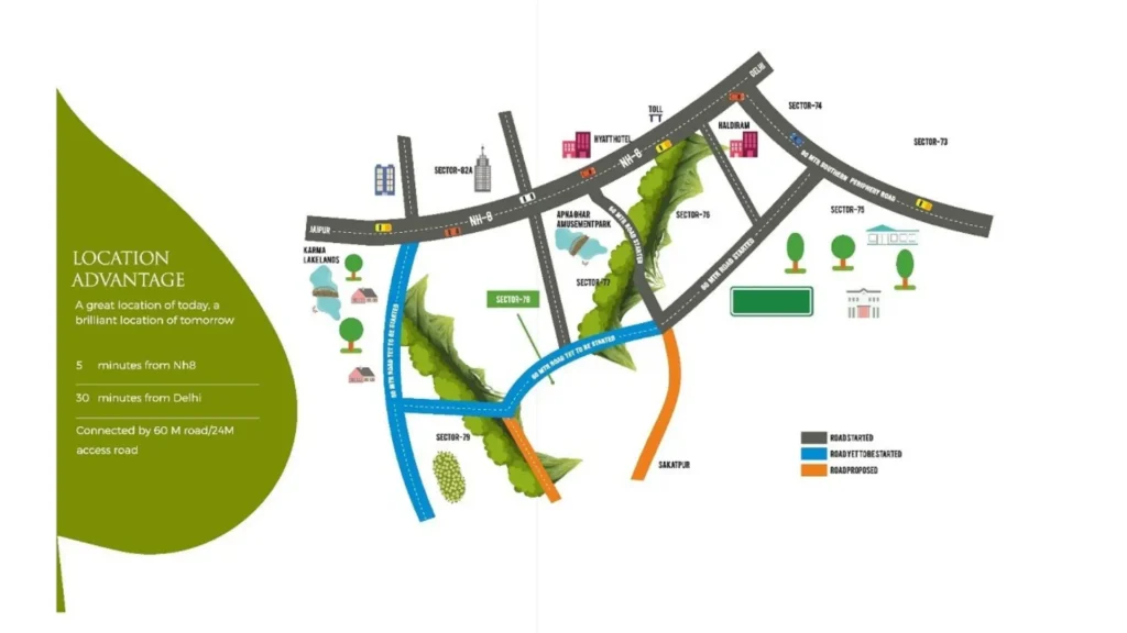 TLC The First Acre location map, Sector 78 Gurgaon